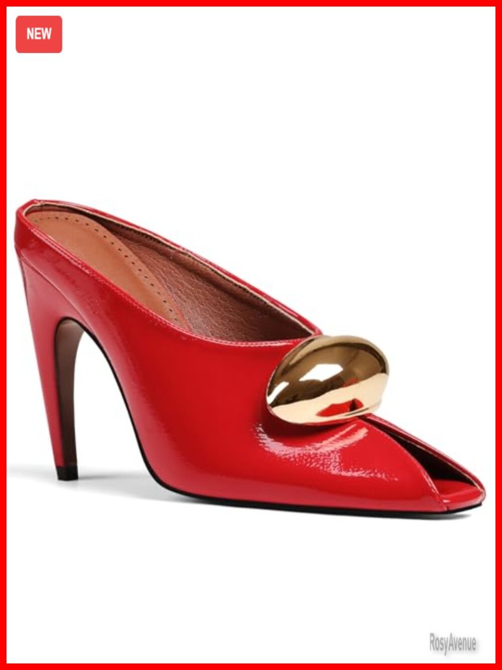 Women's Peep Toe Mules Stiletto Heels Pointed Toe Sandals Slip-On